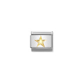 Nomination Composable Classic SYMBOLE Edelstahl und 18kt Gold (55_(Stern, diamantiert))